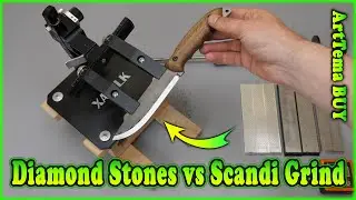 Xarilk Diamond Stones Coating Durability Test 💎 Heavy Scandi Grind Removal on GEN3 Knife Sharpener