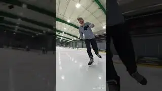 Cutting up the ice in my hockey skates! #iceskating#powerskating #hockeyskates #inlineskater