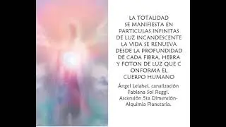 LA TOTALIDAD SE MANIFIESTA EN PARTICULAS INFINITAS DE LUZ INCANDESCENTEA. ANGEL LELAHEL