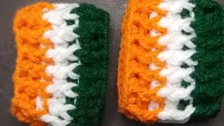 Diy Crochet Tricolour 🇮🇳 Handband 🏵️#fashion #diy #crochet #craft #womenempowerment #women 