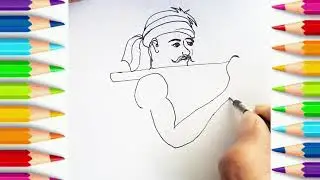 How To Draw Indian Farmer 🚜🐄🌾👨&zwj;🌾//Easy Farmer Drawing #drawing #easydrawing #farmer #howtodraw 