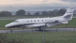 Air Service Liege Cessna Citation departing to Eindhoven ✈️