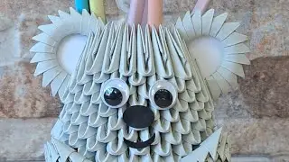 Koala Stiftbecher - Origami 3d - Bauanleitung - Koala pen cup