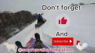 Smyrna valley hobby farm presents.  Snowy river!