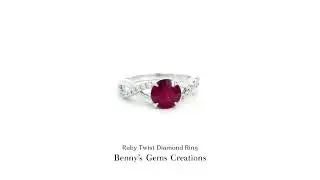 Ruby Twist Diamond Ring