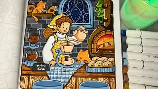 Girl Moments 2 by Coco Wyo | Relaxing ASMR | Color With Me | Ohuhu Alcohol Markers#adultcoloringbook