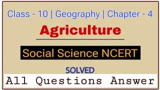 Agriculture / Class 10 / Geography / Chapter 4 / Social Science / Solved all question and answer