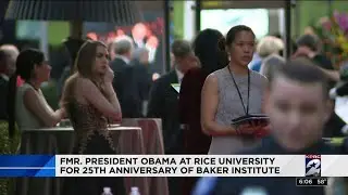 Former President Barack Obama at Rice University for 25th anniversary of Baker Institute