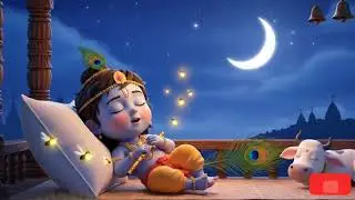 Krishna Soft Flute Lullaby | Hindi Baby Sleep Music | Kids Night Song