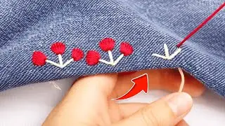 🔥 Fix Jeans Holes in MINUTES – Genius Embroidery Sewing Trick!
