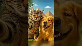 Pyramid Selfie: Cat & Dog&rsquo;s Ancient Adventure 。ピラミッドで記念撮影！猫と犬のエジプト大冒険 📷 #funnyanimals #animalshorts