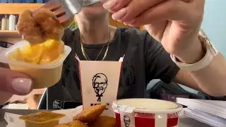 KFC ASMR Popcorn Chicken 🍗 | Cheese Bites & Coleslaw | No Talking
