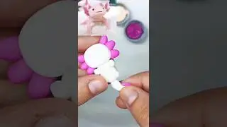 ⚪ AXOLOTE #axolote #diy #tutorial #massinha #arte #clay #clayart #biscuit #art #ajolote  #axolotl