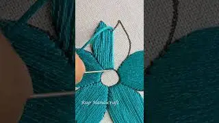 HAND EMBROIDERY Satin Stitch Flower Embroidery Tutorial Flowervideo #youtube #shorts reels
