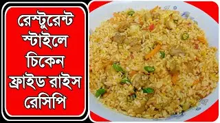 রেস্টুরেন্ট স্টাইলে চিকেন ফ্রাইড রাইস রেসিপি | Chicken fried rice | Bangla chicken fried rice recipe