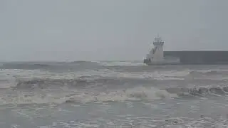 Balbriggan Lighthouse in a Storm 🌊 | Huge Waves and Wild Irish Sea. Ireland Roads views ireland.