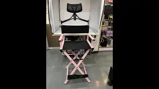 Foldable makeup chair with headrest,portable salon chair#Retail