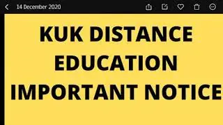 kuk distance education admissions 2020 last date||kuk distance official notice|MATHSANDEDUCATION