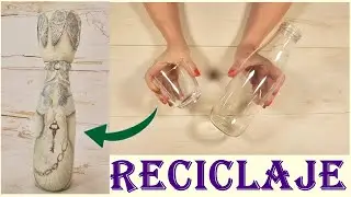DIY Como hacer un PORTAVELAS RECICLANDO una BOTELLA y un VASO de CRISTAL