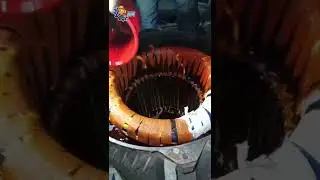 Motor Varnishing After Motor Winding || #shorts