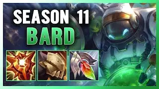 (LITERAL 1V9) SEASON 11 BARD SUPPORT GUIDE AND GAMEPLAY | BUILD+RUNES