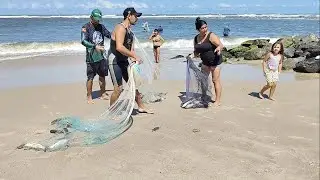 Pescas de tarrafas, 21-02-25, Molhes de Imbé. Boto, tainhas, alegria! #pescadetarrafas #imbé