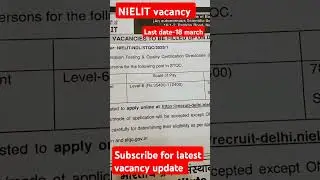 NIELIT scientific assistant vacancy update #vacancy #job #trending#2025#latestnews#youtube#ytshorts