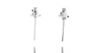 MATERIA Ohrstecker Kreuz 925 Sterling Silber rhodiniert Schmuck Geschenkidee