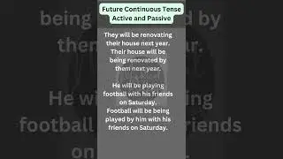 Future Continuous Tense Active and Passive | English Grammar #shorts