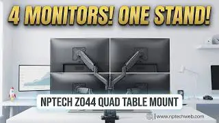 4 MONITORS, ONE STAND! The ULTIMATE Desk Setup Transformation with the NPTECH Z044 Table Mount