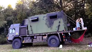 Кемпер MAN HX60 XXL для летнего отдыха, отличные друзья с дочерьми.