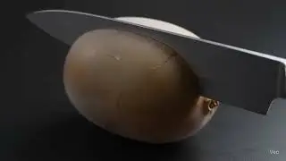 Glass Kiwi Cutting | Cracking Misty Skin & Golden Glow Inside