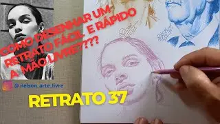 Como desenhar um retrato fácil e rápido a mão livre retrato 37 | #desenhoamaolivre #drawing
