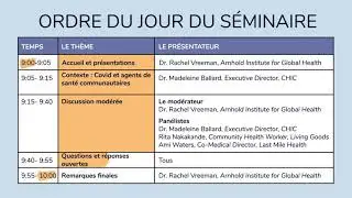 Ordre du jour des R&eacute;unions