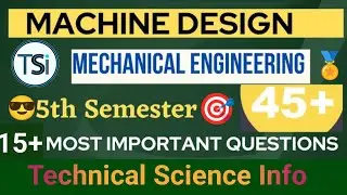 Machine Design most important questions Series 5th Semester Mechanical Engineering #bteup #sscje #yt