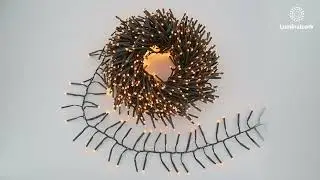 Catena Festone 15 m, 1000 miniled bianco extra caldo e bianco caldo, cavo verde (cod.80386)