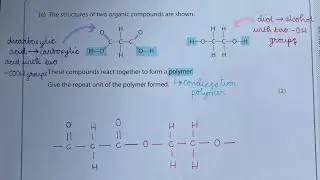 Worked exam answer - Edexcel iGCSE condensation polymer question