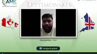 Harsavardhan | Chef's Journey to Canada: AMK Global Group's Work Permit Success Stories #canada