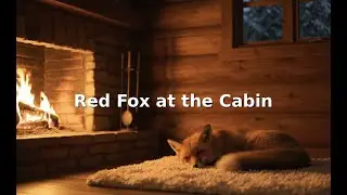 Red Fox at the Cabin | Cozy Fireplace Ambience & Relaxing Sounds | 4K