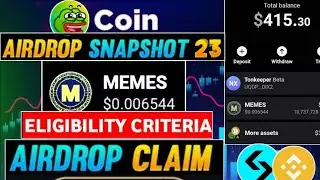 Memeland airdrop withdrawal | Memland airdrop update | Memeland withdraw update |Memeland coin sell