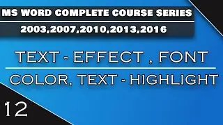 Using to || Text Effect || Text Highlight || Font Color || Option in Ms Dos Course Series on Part#12