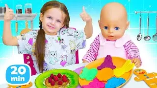 El juego de cocina con Maya y Lina. Juguetes Baby Born.