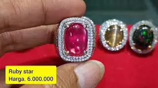 Batu Garnet, Ruby star, Sillimanite Cats eye & Kalimaya hitam(Black opal)