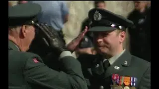 King Harald V of Norway decorating Afghanistan veterans on Victory Day, 8. May 2013