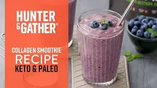 Keto Friendly Collagen Peptide Smoothie Recipe with Blueberries