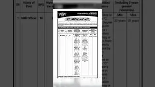 FBR Jobs 81 Seats in FBF| How to Apply for FBR Jobs 2025#job