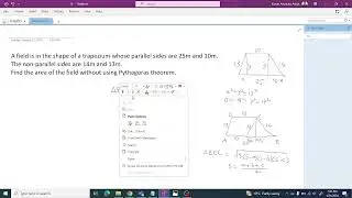 Calculating area of trapezium without using Pythagorus theorem - 9th class Mathematics