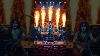 Kiss on Stage #DreamScreenAI #kissband #music #shorts #metal