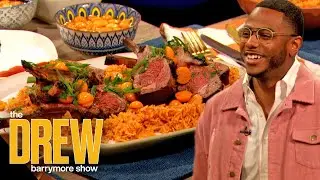 Drew's Obsessing Over Chef Kwame's Amazing Jerk Lamb with Jollof Rice | Drew's Cookbook Club