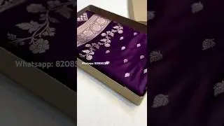💜 Purple Wine colour Banarasi mashru silk saree with gold zari booties all over ✨️  #saree #shorts